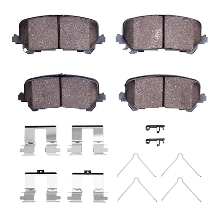 5000 Advanced Brake Pads - Ceramic And Hardware Kit, Long Pad Wear, Rear